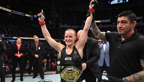 UFC 247: Valentina Shevchenko derrotó a Chookagian por nocaut técnico y retuvo el título de peso mosca femenino. (Getty Images)