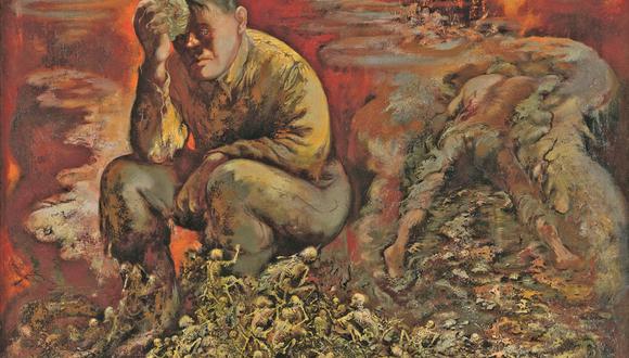 "Caín o Hitler en el Infierno" (1944), óleo sobre lienzo de George Grosz.