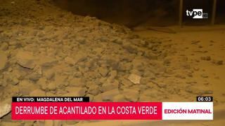 Costa Verde: Deslizamiento de tierra y piedras a la altura de Magdalena