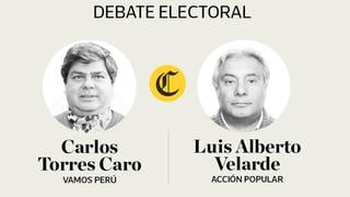 Los candidatos Carlos Torres Caro y Luis Alberto Velarde debatieron en El Comercio