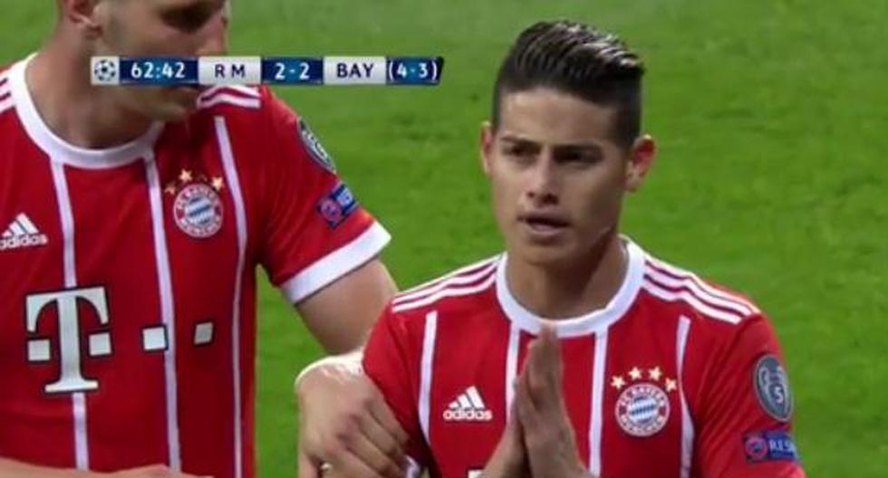 James Rodríguez anotó el segundo gol del Bayern Munich en el Santiago Bernabéu. (Video: YouTube)