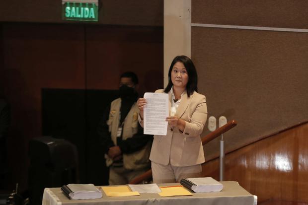 Keiko Fujimori firmó la Proclama por la Democracia (Foto: Renzo Salazar/Grupo El Comercio)