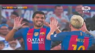 Lionel Messi dio genial pase de espalda y Luis Suárez anotó