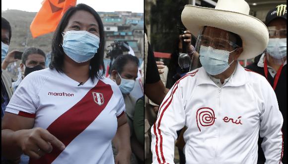 Keiko Fujimori y Pedro Castillo denunciaron actos de violencia en su contra. (Fotos: Archivo El Comercio)
