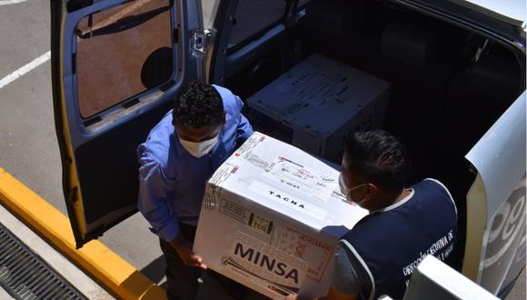 El domingo 18 de abril llegaron al Perú 276.000 vacunas contra el COVID-19 del laboratorio AstraZeneca. (Foto: Diresa Tacna)