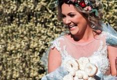 Esta novia decidió cambiar su ramo de flores por uno de donuts ¡Te fascinará! 