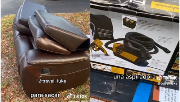Latino se hace viral al mostrar lo que las familias botan a la calle en EEUU: muebles, aparatos electrónicos y más. (Foto: @travel_luke / TikTok)