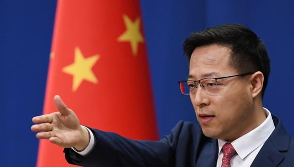 El portavoz de ministerio de Exteriores de China, Zhao Lijian, anuncio las sanciones contra funcionarios de Estados Unidos por "interferir" en Hong Kong. (Foto: GREG BAKER / AFP).