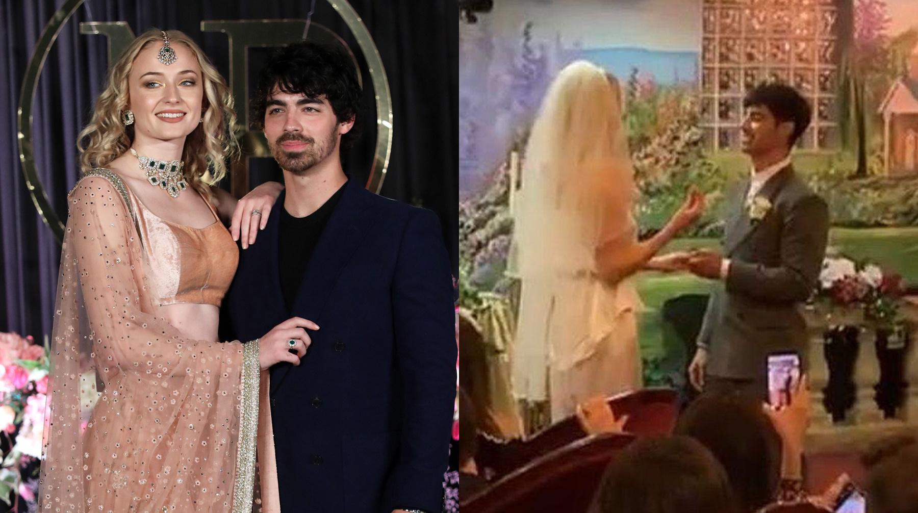 El cantante Joe Jonas y la actriz de "Game of Thrones" Sophie Turner, comprometidos desde hace meses, se casaron sorpresivamente en Las Vegas. (Foto: Captura)