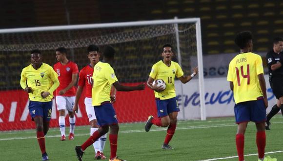 Ecuador empata 2-2 frente a Chile en el Sudamericano Sub 17. | @sub17Peru2019