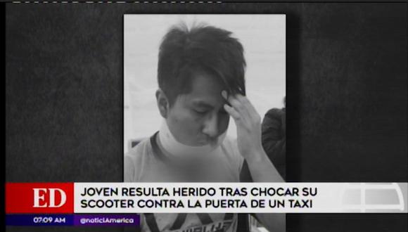 El joven universitario está internado en una clínica local. Sus familiares exigen que el taxista cubra los gastos. (América Noticias)