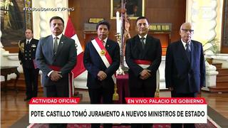 Pedro Castillo toma juramento a ministros de Transportes, Richard Tineo, y Defensa, Daniel Barragán