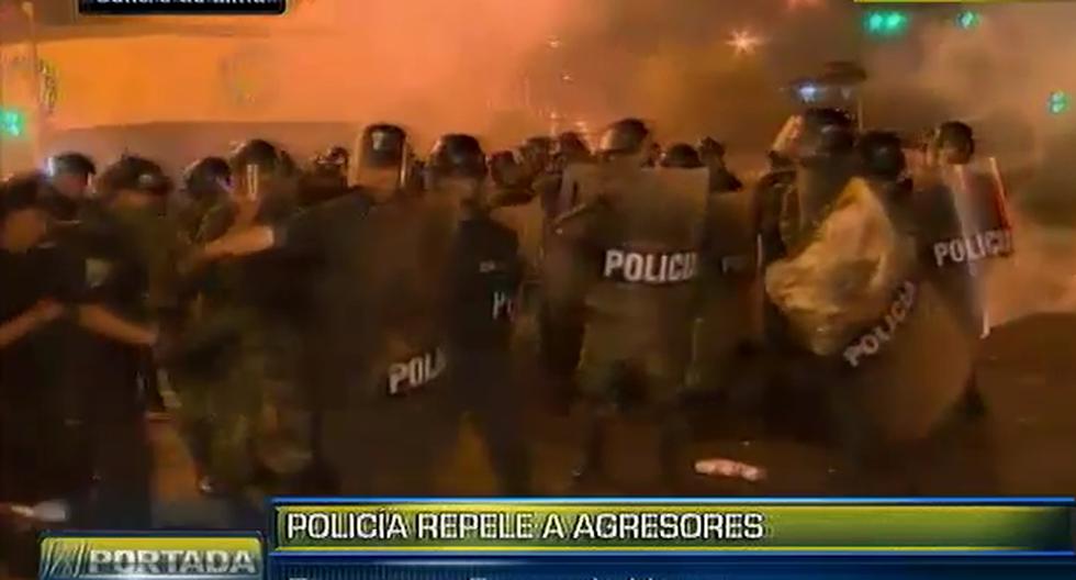 Policía repelió a manifestantes. (Foto: Captura de Canal N)