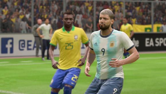 Brasil vs. Argentina simulado en FIFA 20. (Captura de pantalla)