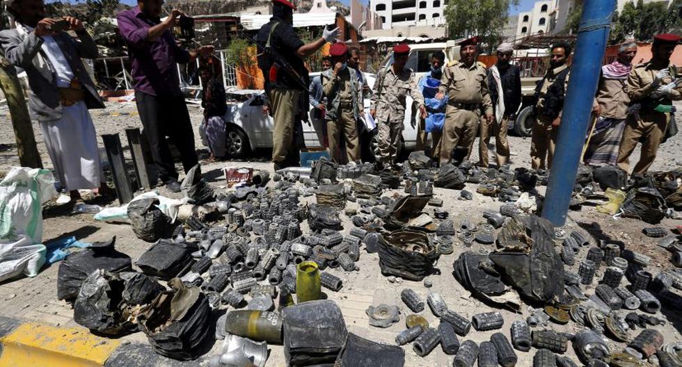 Minas y explosivos recuperados en Saná tras los bombardeos. (Foto: EFE)