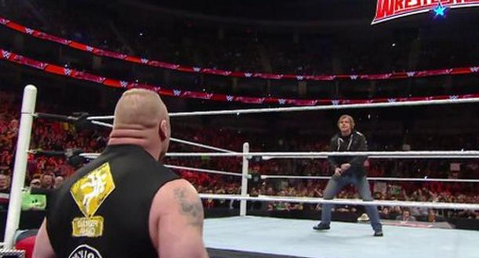 Así hizo correr Dean Ambrose a Brock Lesnar en Monday Night Raw de WWE. (Foto: Internet)