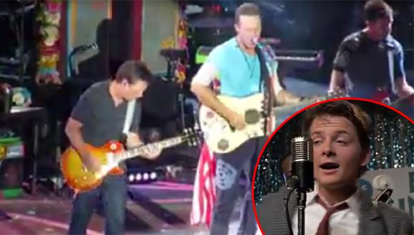 Michael J. Fox tocó con Coldplay temas de "Volver al futuro"