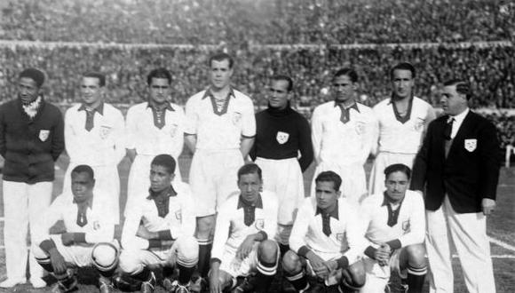 El plantel completo de Perú en el Mundial Uruguay 1930. (Foto: Getty Images).