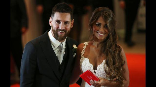 La primera aparición de Messi y Antonela ante las cámaras. (Foto: ANDRES PREUMAYR / Agencias)
