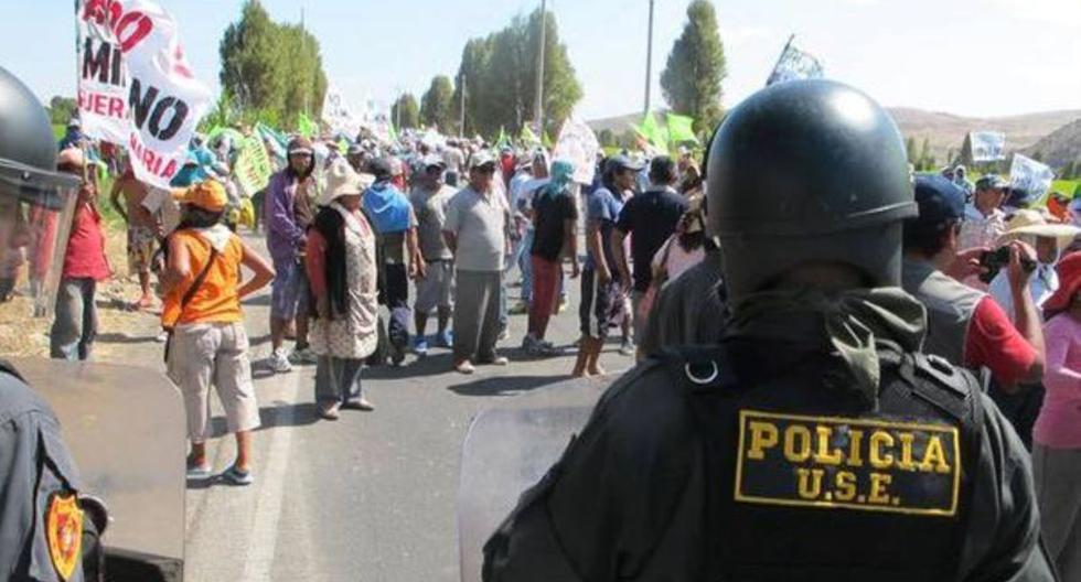 Protestas por Tía María. (Foto: Andina)