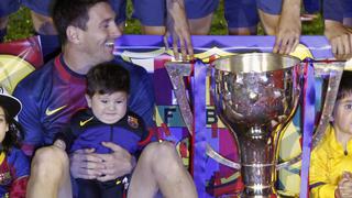 FOTOS: Lionel Messi celebró el título del Barcelona con su hijo Thiago en el Camp Nou
