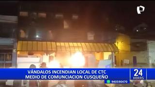 Cusco: vándalos atacan canal de televisión CTC y saquean tiendas de centro comercial