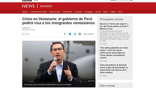 Perú solicitará visa a venezolanos: así informa la prensa internacional