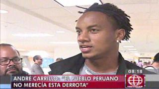 André Carrillo: "El pueblo peruano no merecía esta derrota"