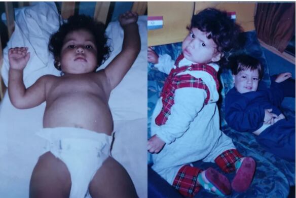 The last photo of Florencia López with one of her brothers in Paraguay, when she was a baby.  (Julio Lopez).