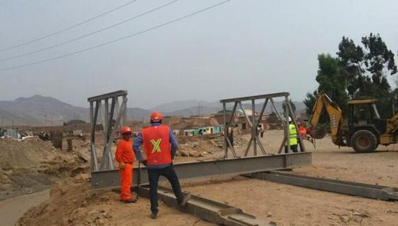 Comienza instalación de puente bailey en río Huaycoloro