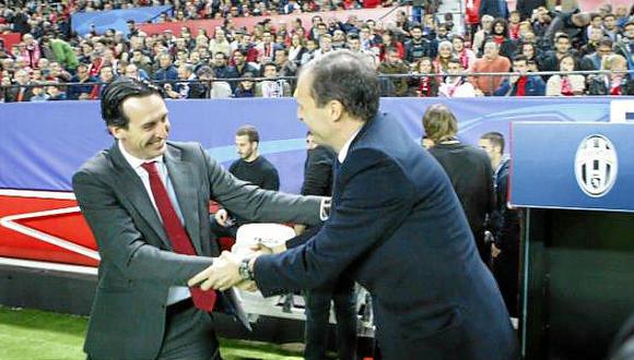 La prensa francesa asegura que Unai Emery no seguirá sentando en el banquillo del PSG y le cederá la posta al experimentado entrenador Massimiliano Allegri. (Foto: EFE)