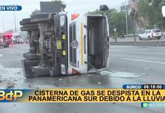 Surco: cisterna de gas se despistó en la Panamericana Sur