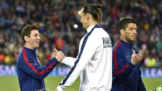 Zlatan Ibrahimovic y el saludo fraterno con Lionel Messi