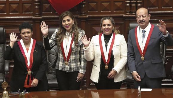Lady Camones (APP) dirigirá la Mesa Directiva del Congreso con Martha Moyano (Fuerza Popular), Digna Calle (Podemos Perú) y Wilmar Elera (Somos Perú). (Foto: Jorge Cerdán / GEC)