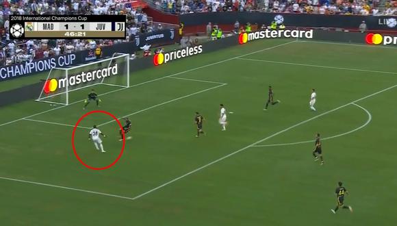 Real Madrid vs. Juventus: traslado y sutileza, el genial pase  de Vinicius para el gol de Asensio. (Foto: Captura de video)