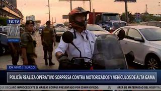 Surco: Policía ejecuta operativo sorpresa contra motocicletas y autos de alta gama