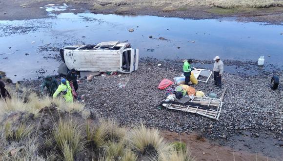 El accidente de tránsito ocurrió a las 2 de la mañana a la altura de la comunidad San Juan de Dios, en la provincia de Puno (Foto: Carlos Fernández)