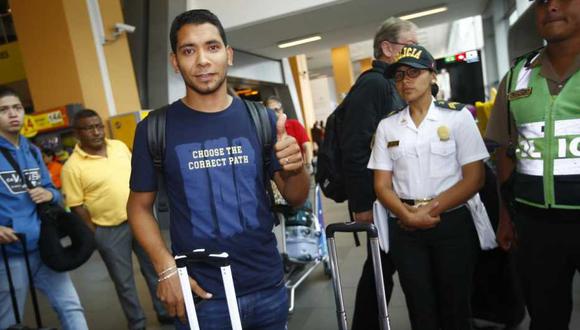 Cristian 'Chorri' Palacios llegó a Lima como nuevo delantero de Sporting Cristal. (Foto: Francisco Neyra)