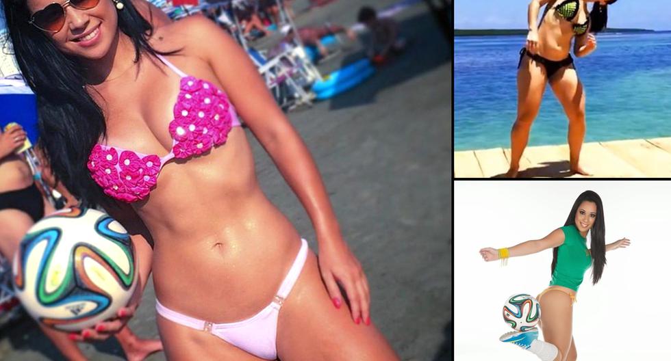 Las maravillosas piernas de la brasileña Raquel Benetti haciendo freestyle en bikini. (Foto: Instagram)