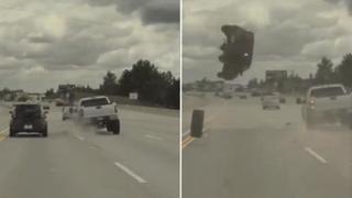 Carro sale disparado por los aires debido a insólita casualidad | VIDEO