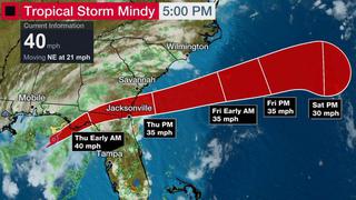 EN VIVO | Tormenta tropical Mindy descarga lluvias en el sureste de EE.UU. tras tocar tierra en Florida