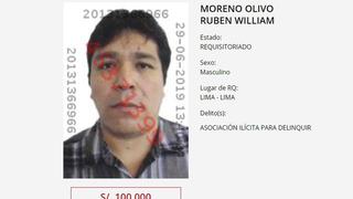 Mininter incluye a Rubén Moreno Olivo, alias 'Goro', en lista de los más buscados