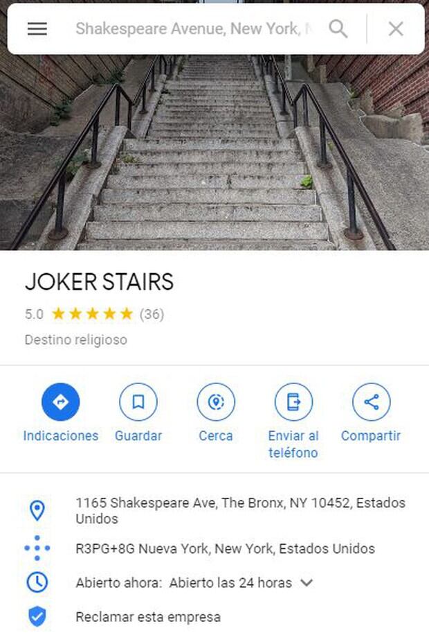 Esta es la ubicación de las escaleras del Joker