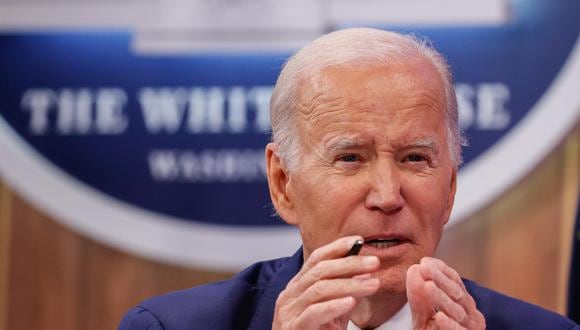 El presidente de los Estados Unidos, Joe Biden, se dirige a una audiencia virtual que asiste a la Cumbre sobre Prevención y Control de Incendios, en la Casa Blanca en Washington, DC, EE. UU., el 11 de octubre de 2022. (Foto de EFE / EPA / JEMAL COUNTESS)