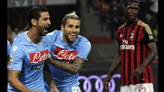 Napoli venció 2-1 al AC Milan y es líder de la Serie A