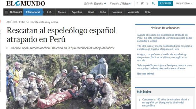 Así informaron en España sobre el rescate de Cecilio López - 1