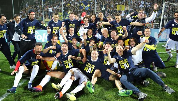Parma volvió a la Serie A: tres ascensos seguidos luego de estar sumido en la quiebra. (Foto: AFP)