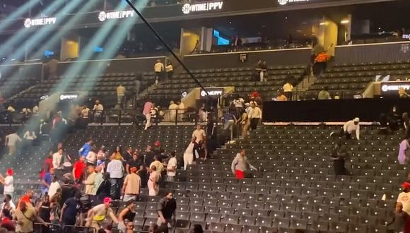 Nueva York: varios heridos al desatarse el pánico por un falso tiroteo en el estadio Barclays Center. (Captura de video).