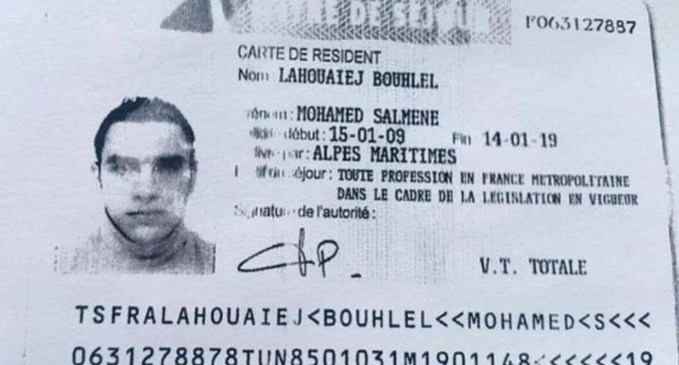 Este es el permiso de residencia de Mohamed Boulhel, quien fue originario de Túnez
