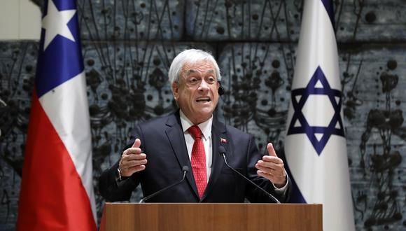 A Piñera se le vio acompañado por representantes palestinos, incluido el ministro de Relaciones Exteriores, Fadi al Hadami. (Foto: EFE)